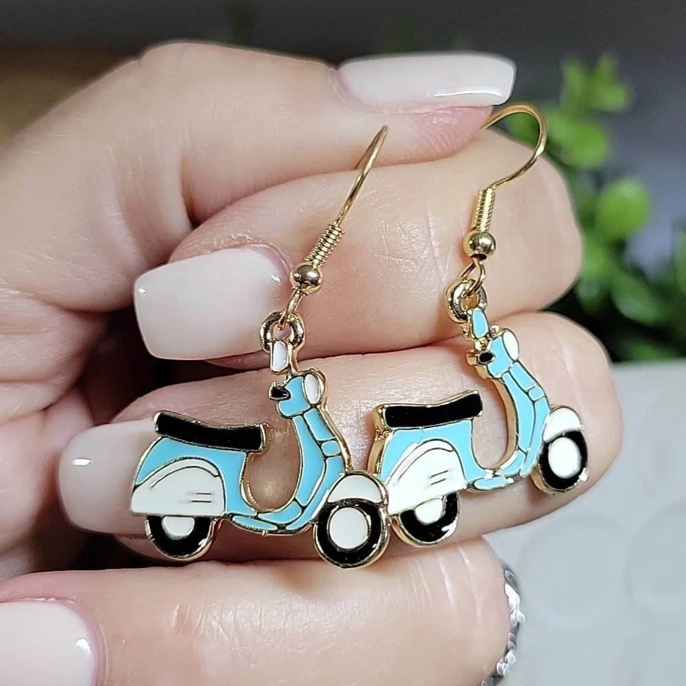 Vespa Moped Drop Earrings - Picture 5 of 5